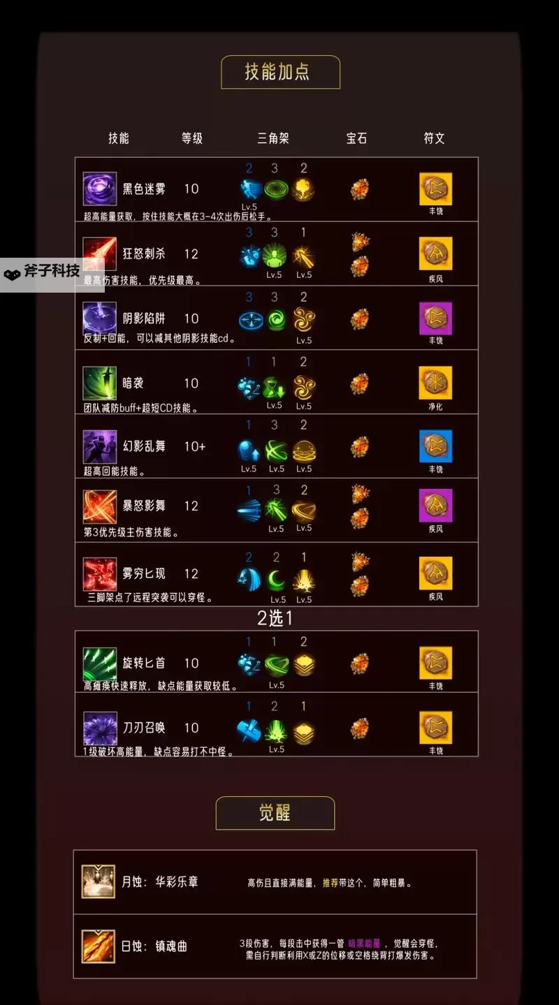 《命运方舟》暗影月声流派一图流 月声暗影刻印与技能加点推荐图2