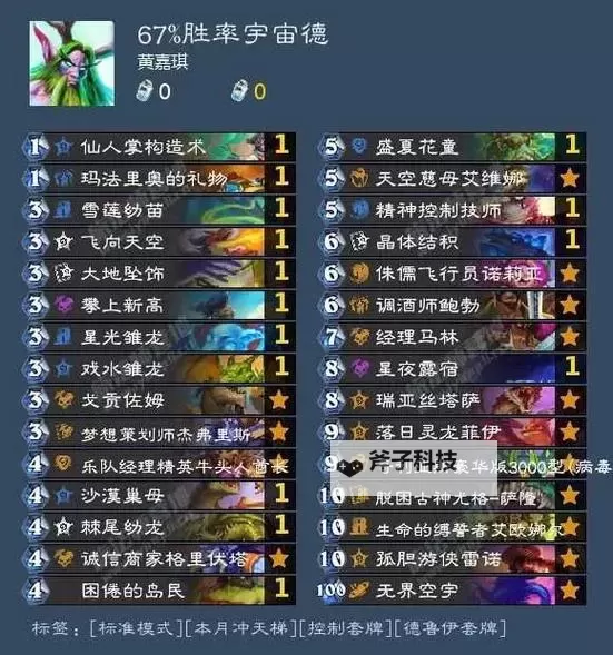 《炉石传说》标准模式宇宙龙德卡组分享 宇宙龙德怎么构筑图1